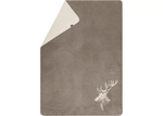 Load image into Gallery viewer, Fussenegger Throw - Savona Velour Stag Head Smoke 200x150cm