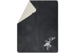 Load image into Gallery viewer, Fussenegger Throw - Savona Velour Stag Head Charcoal 200x150cm