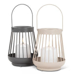 Load image into Gallery viewer, Lantern - Spoke LED Candle Set Sand 7"H