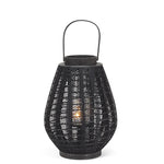 Load image into Gallery viewer, Lantern - Barrel Black w/ Handle 14" H