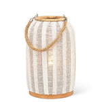 Load image into Gallery viewer, Lantern - Ivory w/ Jute Handle 13.5" H