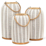 Load image into Gallery viewer, Lantern - Ivory w/ Jute Handle 18" H
