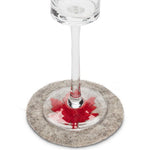 Load image into Gallery viewer, Coaster - Grey w/ Maple Leaf 4"