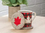 Load image into Gallery viewer, Coaster - Grey w/ Maple Leaf 4"