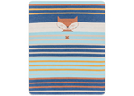 Load image into Gallery viewer, Fussenegger Baby Blanket - JUWEL Fox Stripes Navy 90x70cm