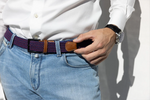 Load image into Gallery viewer, Braided Belt - Navy Red o/s