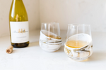 Load image into Gallery viewer, Resin Coated Wine Glass - Gold Quartz s/2