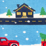 Load image into Gallery viewer, Men's Holiday Midcalf Socks - Christmas Vintage Truck & Room
