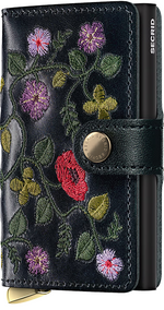 Load image into Gallery viewer, Miniwallet - Premium Stitch Floral Black