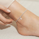 Load image into Gallery viewer, A Littles & Co. Anklet - Silver Moon Circle | Silver