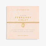 Load image into Gallery viewer, A Littles & Co. Bracelet - Birthflower Feb Violet Gold