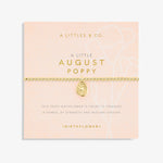 Load image into Gallery viewer, A Littles & Co. Bracelet - Birthflower Aug Poppy | Gold