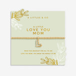 Load image into Gallery viewer, A Littles & Co. Bracelet - Love You Mom (Sprkle Hrt) | Gold