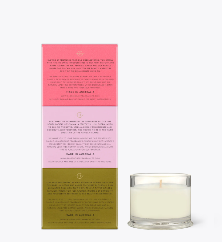 Glasshouse Candle Most Coveted Trio 3 x 1.1oz Kala & Lime