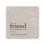 Load image into Gallery viewer, Marble Coaster - Verb | Friend