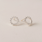 Load image into Gallery viewer, Silver-Plated Studs - Halo Silver