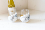 Load image into Gallery viewer, Resin Coated Wine Glass - Marble s/2