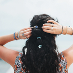 Load image into Gallery viewer, Hair Tie Bracelet - Roxy Blue Md s/5