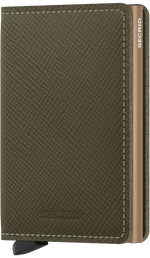 Load image into Gallery viewer, Slimwallet - Saffiano Olive