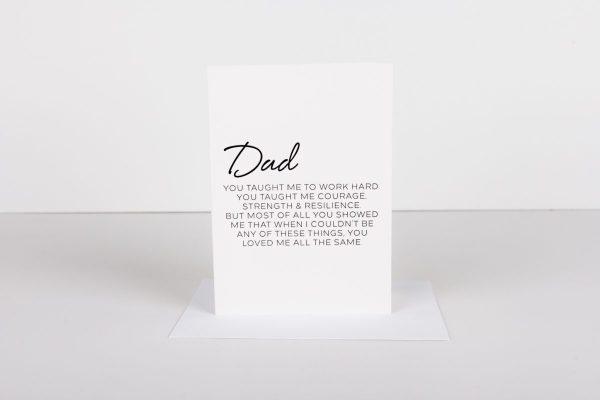 W&C Cards - Dad you taught me to work hard