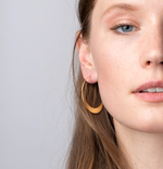 Load image into Gallery viewer, Scout Earrings - Crescent Hoop Gold
