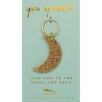 Load image into Gallery viewer, Glitter Keychain - Moon