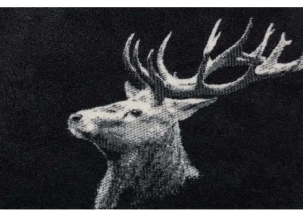 Fussenegger Throw - Savona Velour Stag Head Charcoal 200x150cm