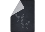 Load image into Gallery viewer, Fussenegger Throw - Savona Velour Stag Heads Charcoal 200x150cm
