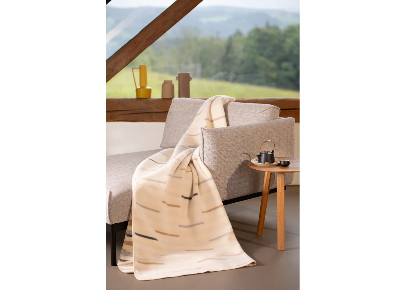 Fussenegger Throw - Savona Short Lines Off White 200x150cm