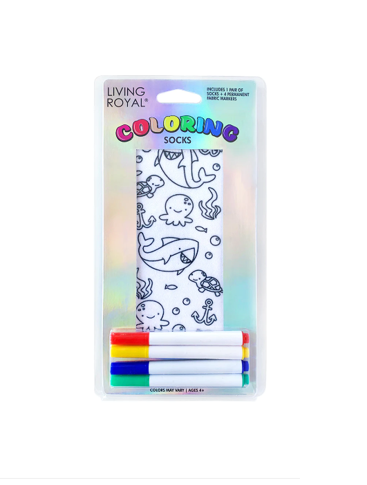 Kids Coloring Socks - Ocean Pals