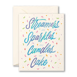 Load image into Gallery viewer, Birthday Card - Streamers &amp; Sparkles &amp; Candles
