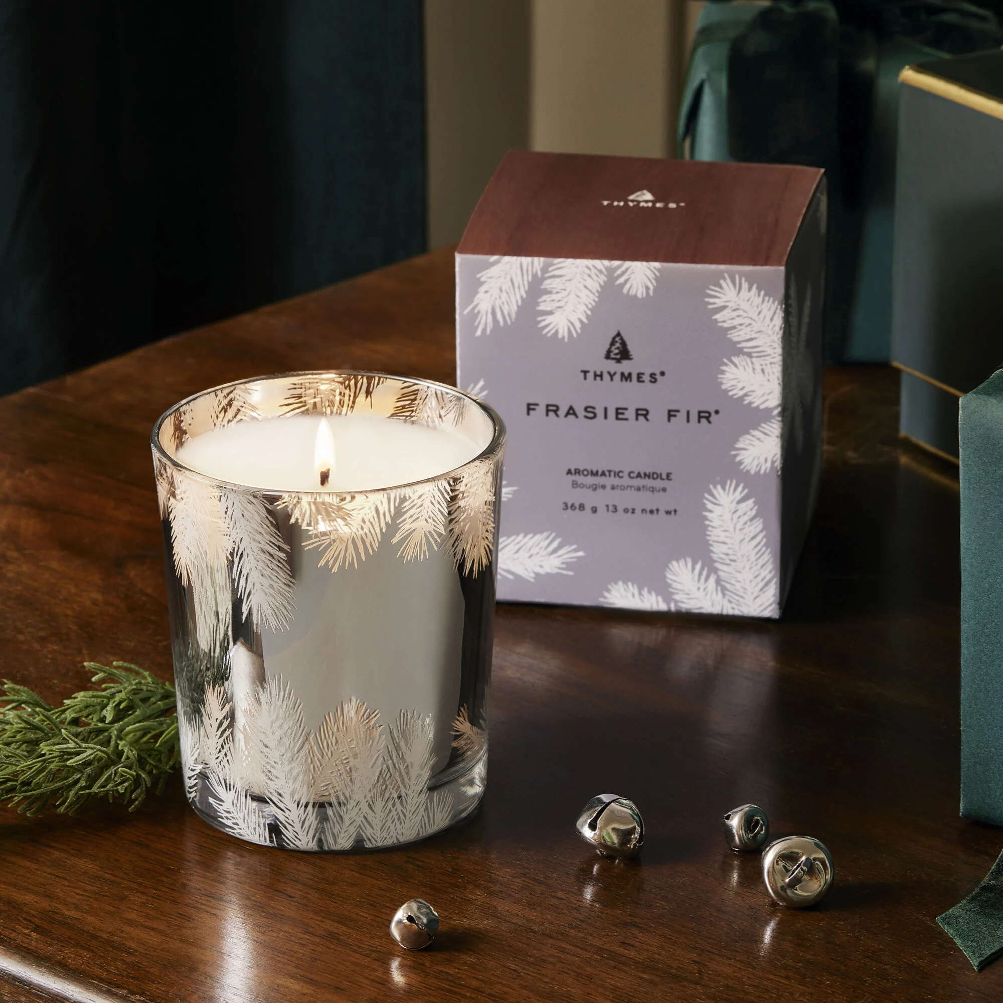 Thymes Frasier Fir - Statement Silver Candle 13oz