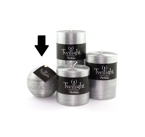 Metallic Ball Candle - 3" Silver