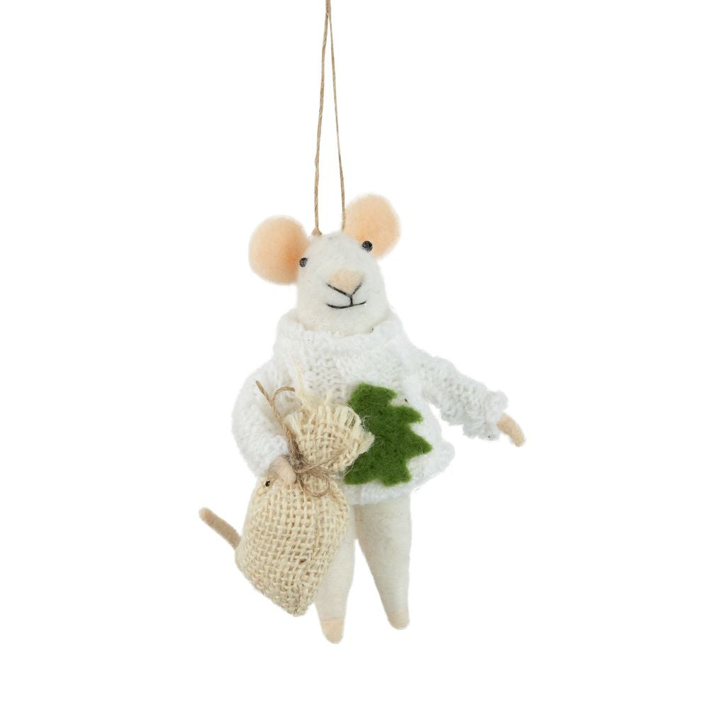 Holiday Ornament - Mouse in Tree Sweater