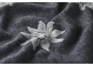 Fussenegger Throw - Carla Plaid “Edelweiß” Charcoal 200x135cm