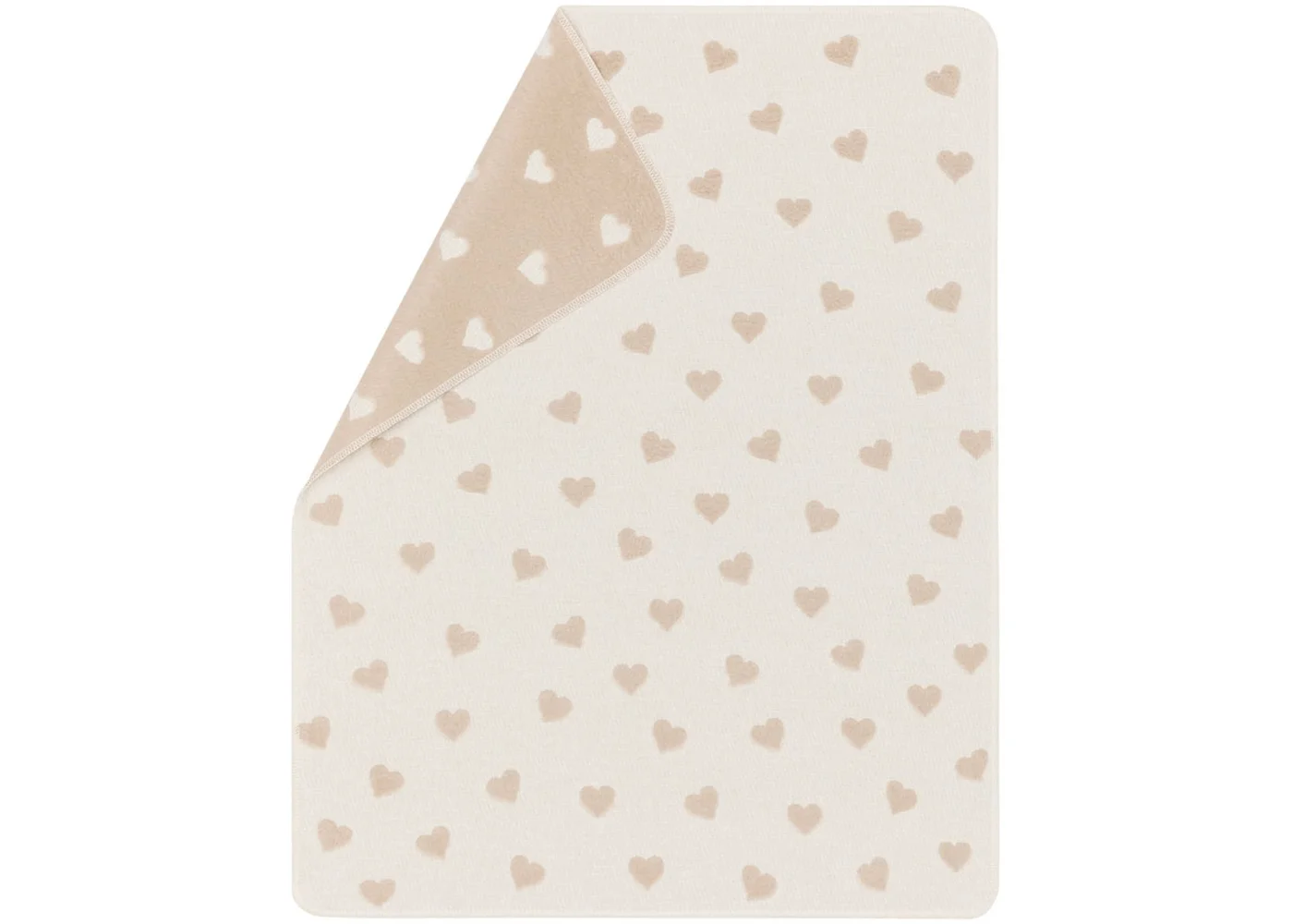 Fussenegger Baby Blanket - CARLA Hearts Allover Offwhite 90x70cm
