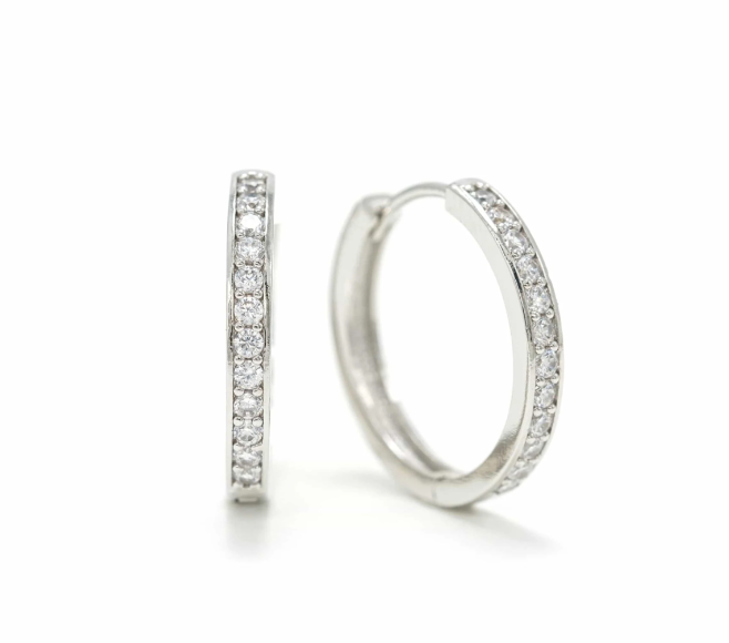 Rhodium-Plated Hoops - Desi 20mm