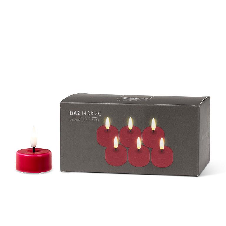 Luxlite - LED Tealight Red s/6