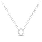 Load image into Gallery viewer, Pyrrha Chain - Small Paperclip Bright Silver Talisman Clip 22"
