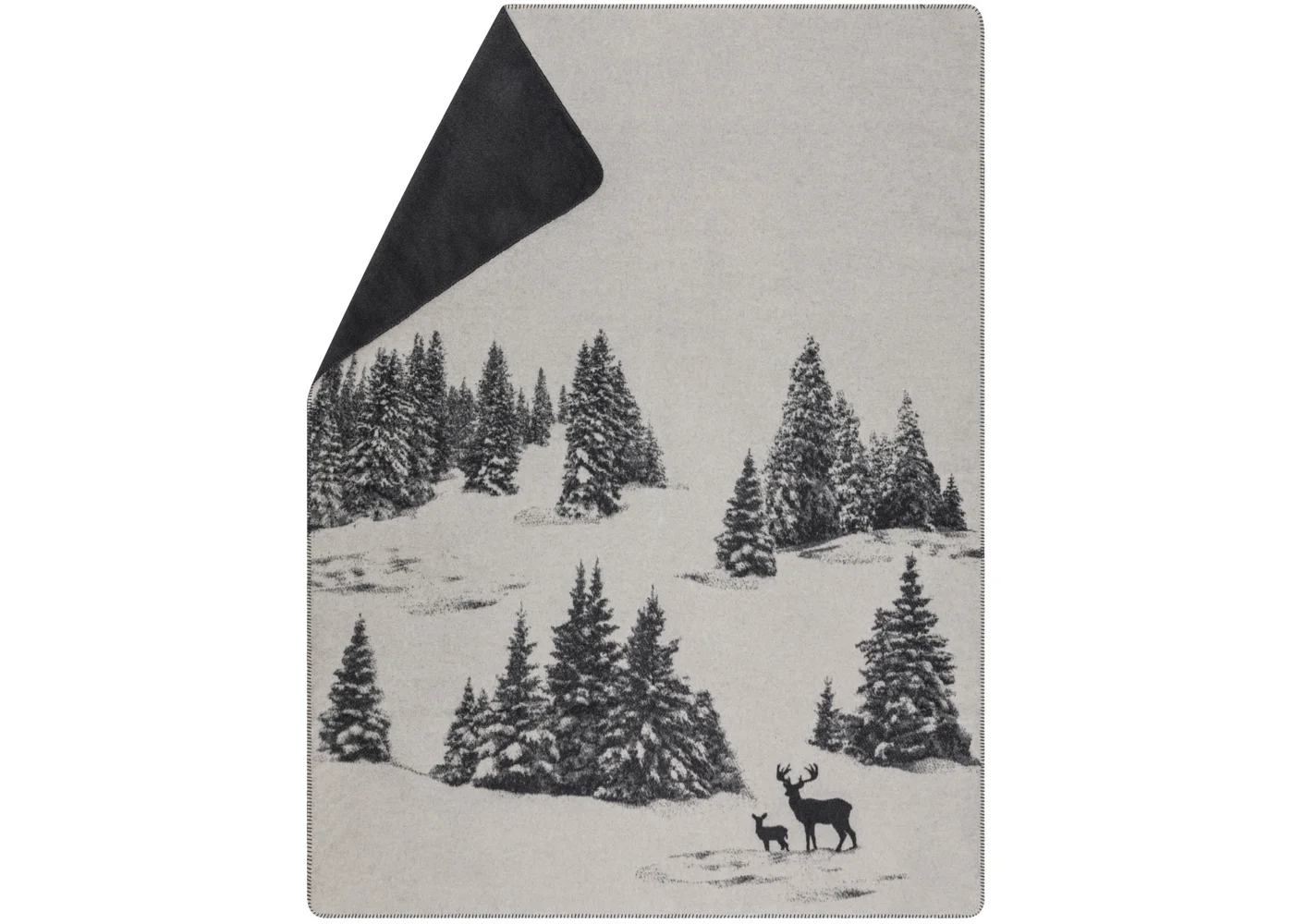 Fussenegger Throw - Savona Velour Snowy Trees Chrcl 200x150cm
