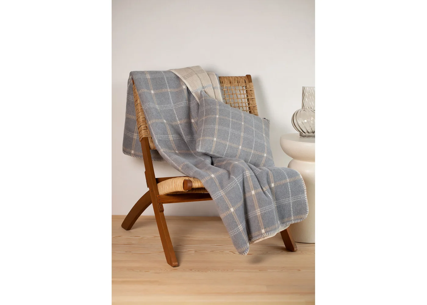 Fussenegger Throw - Savona Velour Checkered Gry 200x150cm