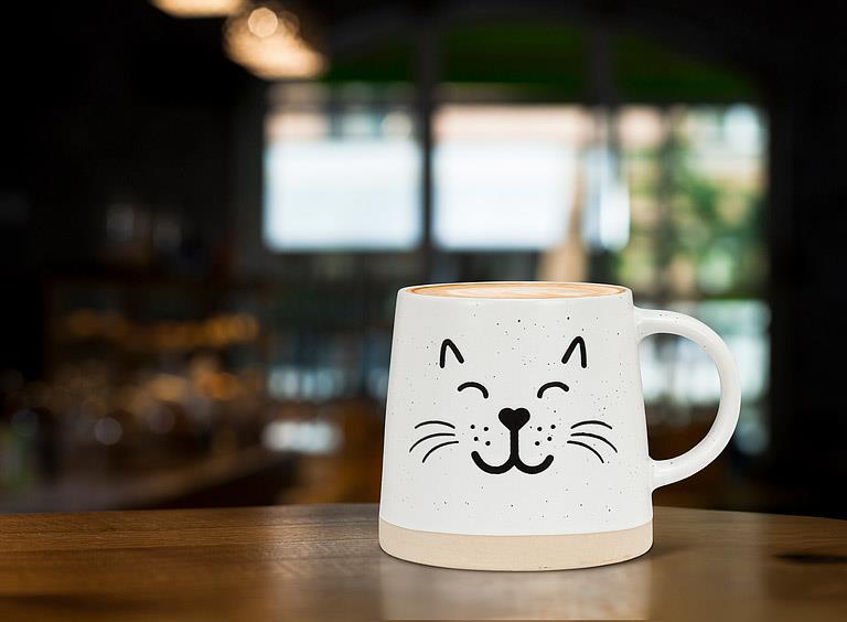 Mug - Wide Base Cat Face