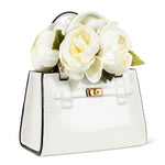 Load image into Gallery viewer, Vase - Handbag White 9"L

