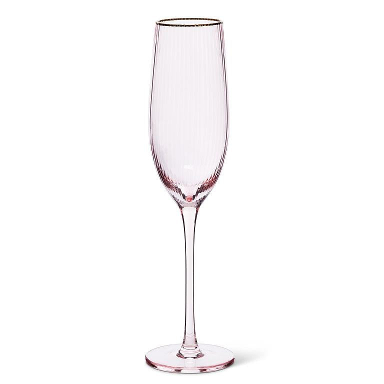 Champagne Flute - Blush Optic Gold Rim