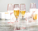 Load image into Gallery viewer, Champagne Flute - Blush Optic Gold Rim
