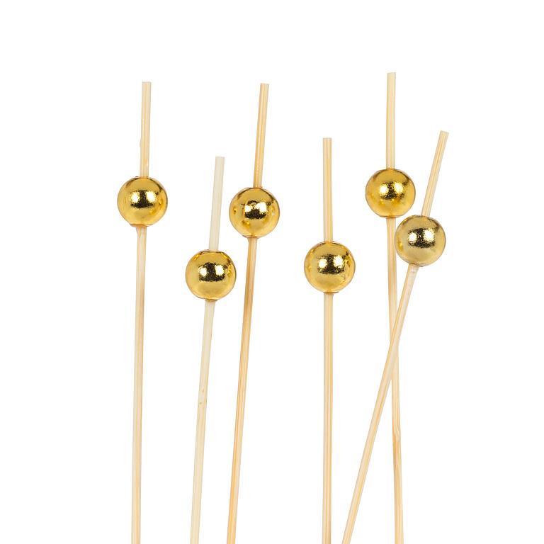 Party Pick - Gold Ball 100pc