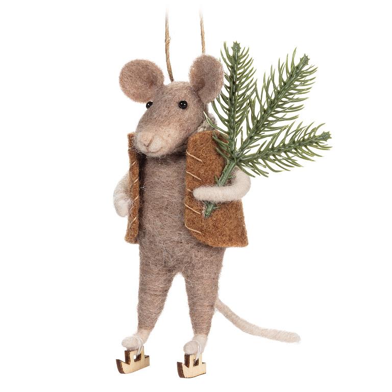 Ornament - Mouse Skating with Tree