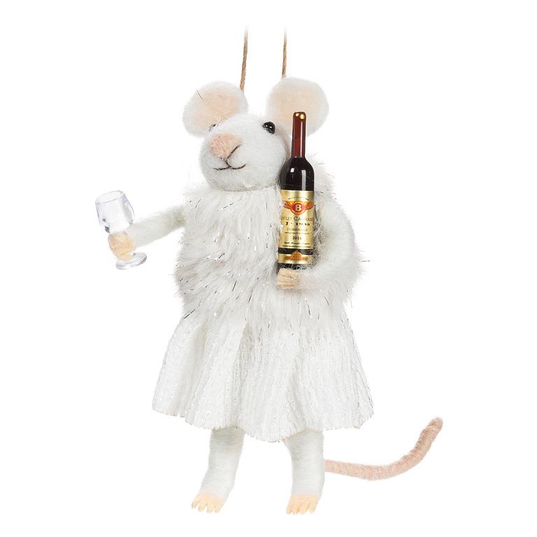 Ornament - Mouse with Wine Glass