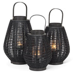 Load image into Gallery viewer, Lantern - Barrel Black w/ Handle 12" H
