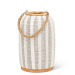 Load image into Gallery viewer, Lantern - Ivory w/ Jute Handle 13.5" H
